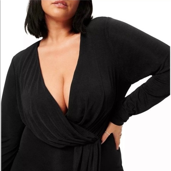 NWT GOOD AMERICAN Shimmer Wrap Dress - Picture 6 of 11